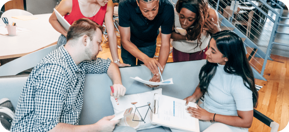 A team working together